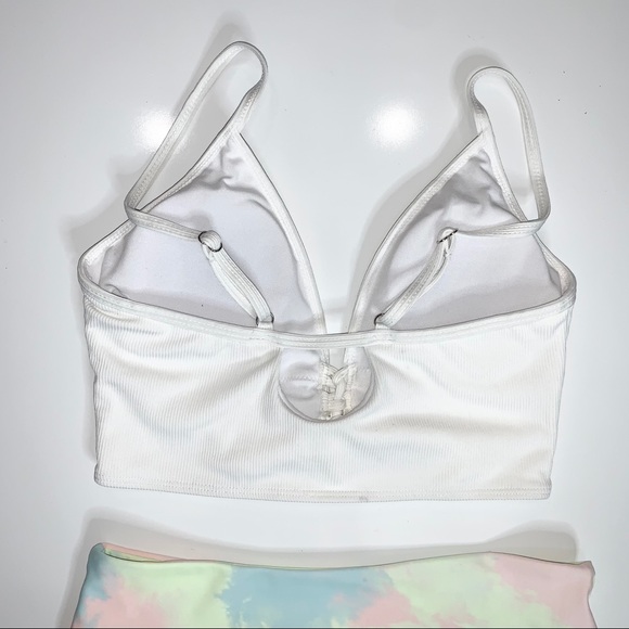 Shein Tie Dye Rib Lace-Up Bikini Swimsuit Size Medium - Picture 11 of 16